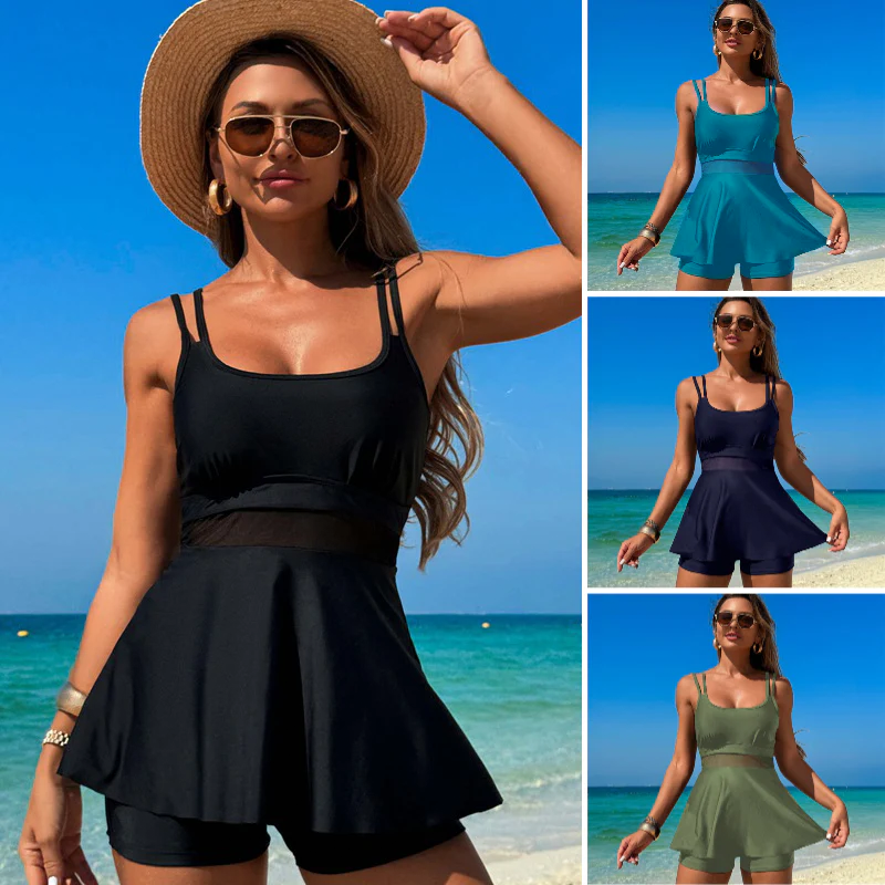 Costum de baie Tankini cu talie înaltă, 2 piese, pentru femei