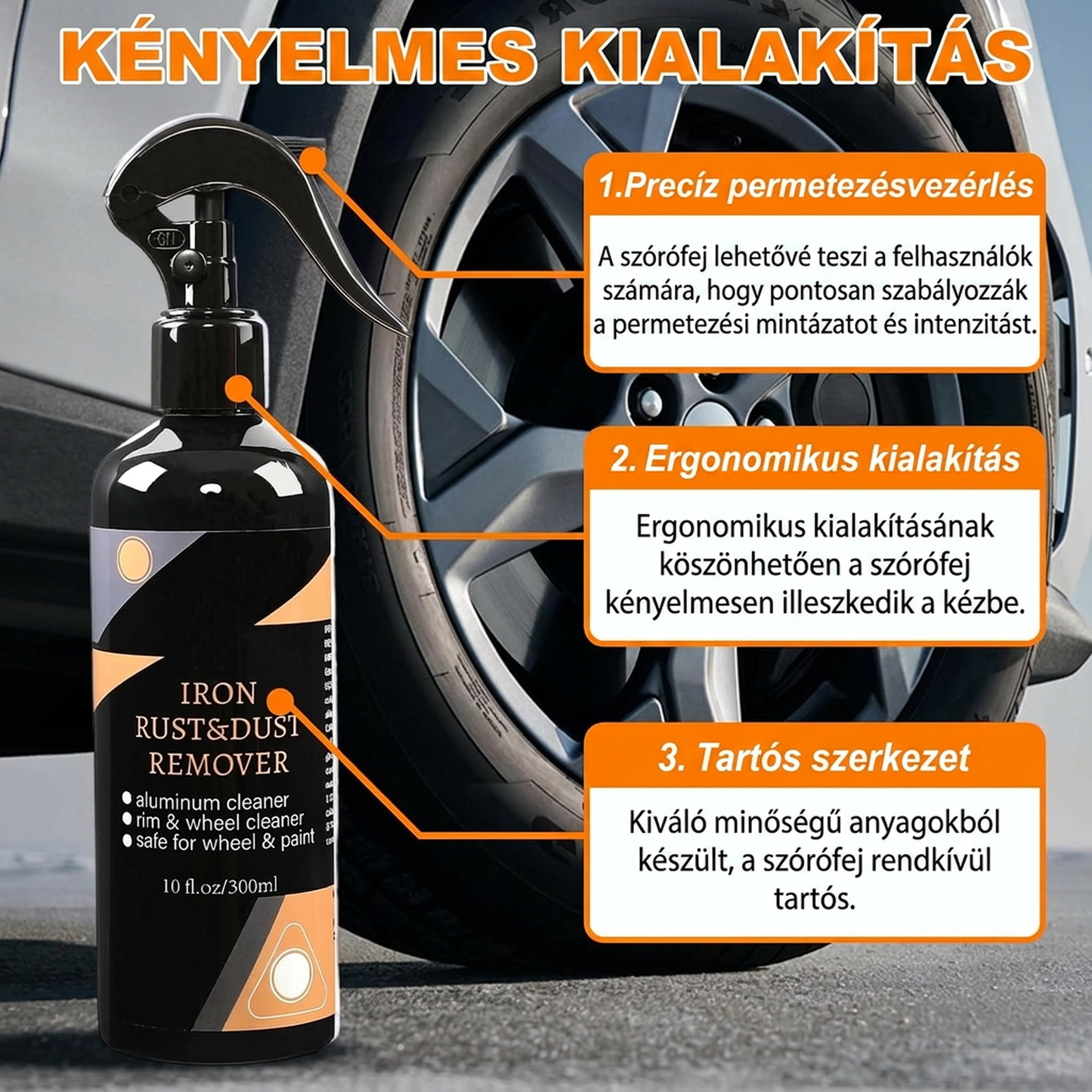 🌱 Rozsda- és szennyeződéseltávolító spray kerekekre és felnikre – gyors, hatékony, utánvéttel! 🚗✨