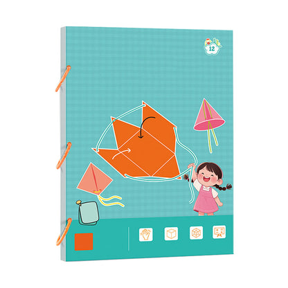 👶✨Húzószálas 3D geometriai tanulási könyv
