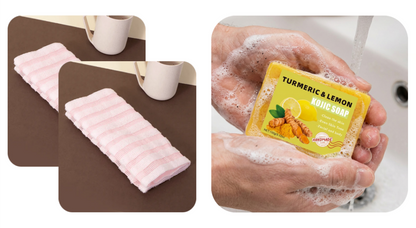 🧼💦 1+1 INGYEN! Antibakteriális hámlasztó fürdőlepedő – Puha, tiszta, egészséges bőr. Ne hagyd ki! 🚿