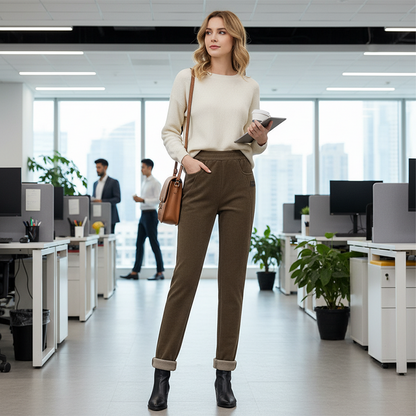 🔥NŐI PÁRNÁZOTT KARCSÚSÍTÓ MAGAS DEREKÚ KORDBÁRSONY NADRÁGOK