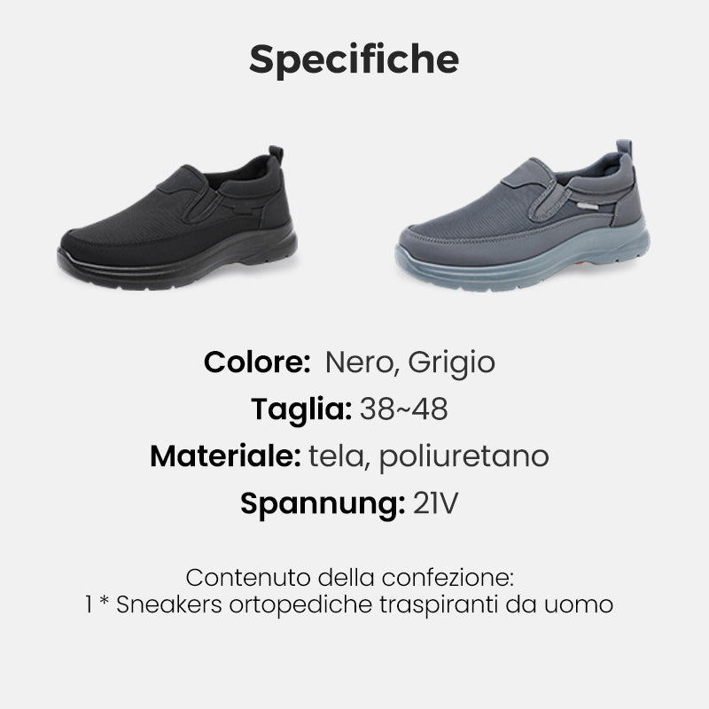 👞🌬️ 2026-os új férfi ortopéd cipő | Légáteresztő és kényelmes, egész nap nem fullad meg a láb! Lábívtámasz + lengéscsillapító talpbetét, enyhíti a hosszú állás okozta fáradtságot; légáteresztő bélés + széles lábfej, nem szorítja a lábat és nem izza