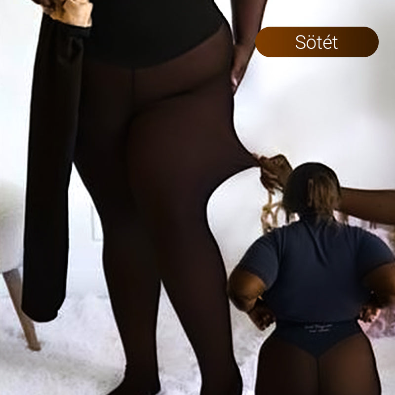 Női termikus leggings, amely kompressziós derékpánttal formálja az alakot