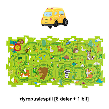 🎁Gyerekek számára készült DIY városi vonat kocsi puzzle