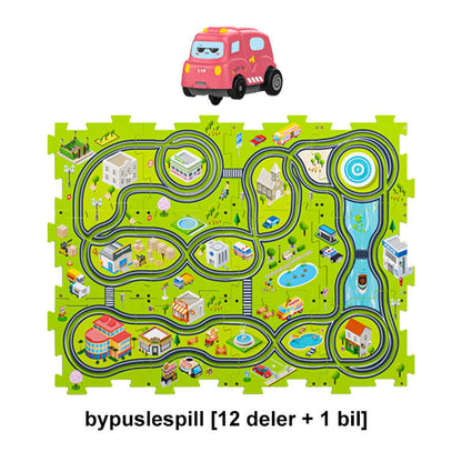 🎁Gyerekek számára készült DIY városi vonat kocsi puzzle
