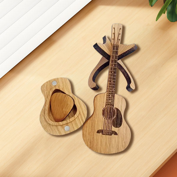 🔥 50% KEDVEZMÉNY! Fa gitárpengető doboz – Minden gitáros álma! 🎸🎁