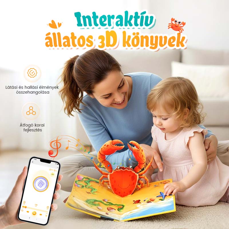 ✨【Kids' 3D Pop-Up Animal Book - Interaktív korai tanulás nélkülözhetetlen】✨