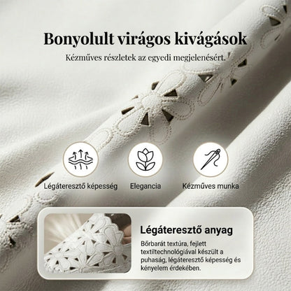🌸 Virágmintás nyári lapos cipő – áttört, lélegző, hűsítő. Tökéletes a forró napokra! ☀️👡