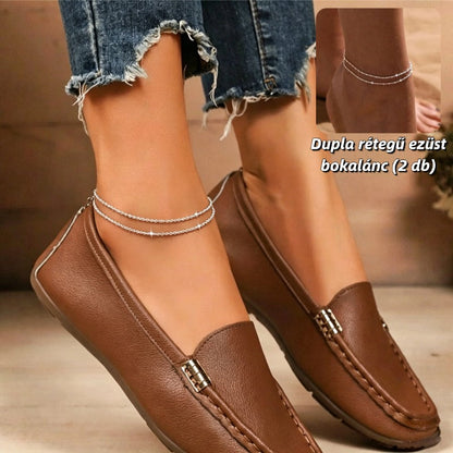 🥿 Női PU-bőr lapos talpú loafer – Kényelmes elegancia minden lépésben!