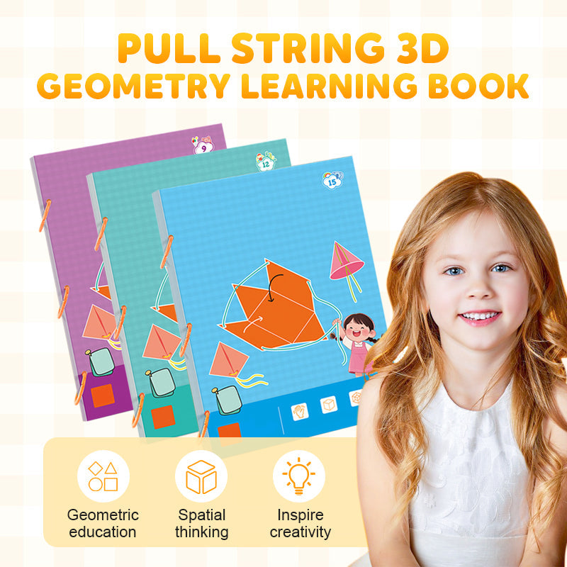 👶✨Húzószálas 3D geometriai tanulási könyv