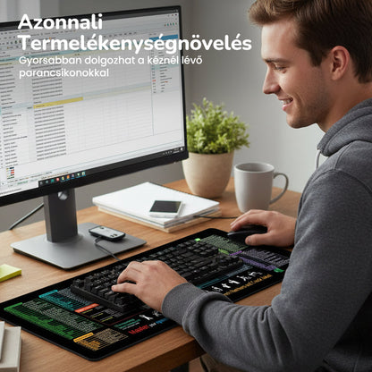 🔥 Csúszásgátló gyorsbillentyűs egérpad 🧠💻——A gyakran használt parancsok kéznél vannak, így kétszer olyan hatékony leszel!