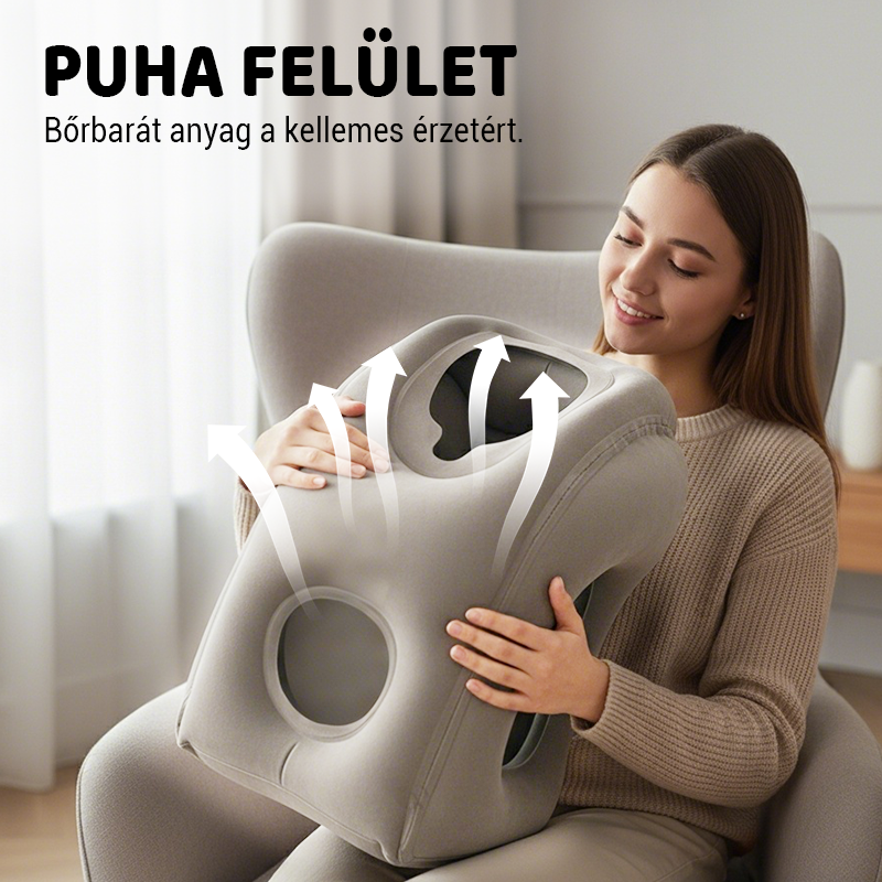 🌬️ Ergonomikus felfújható utazópárna ✈️😴