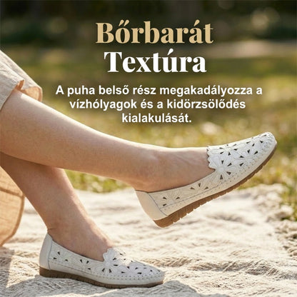 🌸 Virágmintás nyári lapos cipő – áttört, lélegző, hűsítő. Tökéletes a forró napokra! ☀️👡