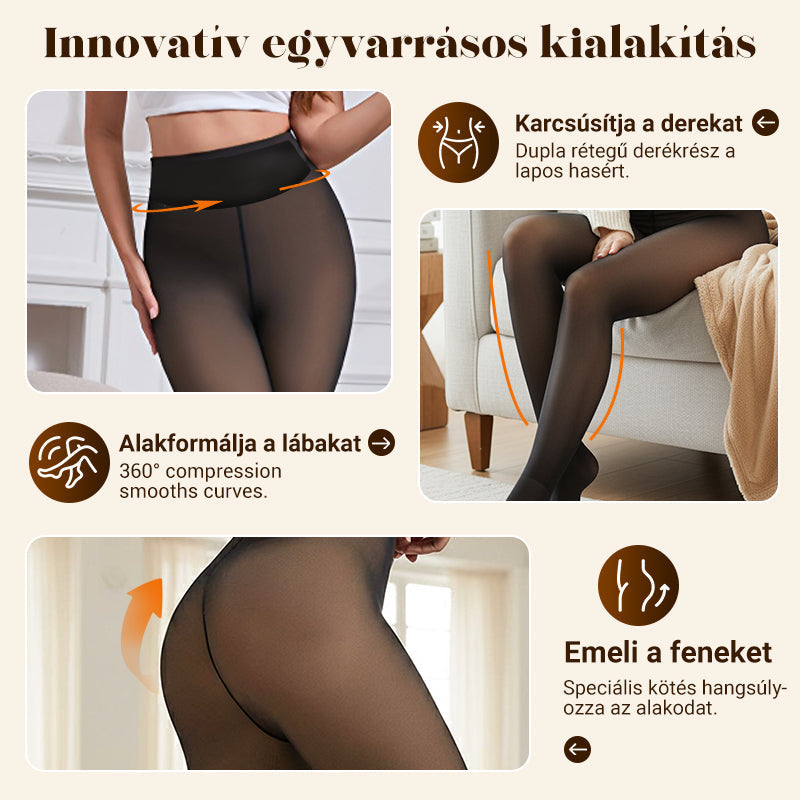 Női termikus leggings, amely kompressziós derékpánttal formálja az alakot