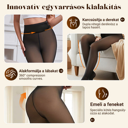 Női termikus leggings, amely kompressziós derékpánttal formálja az alakot