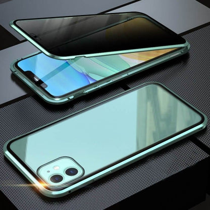 ✨ Mágneses iPhone Tok Privát Üveggel és Fém Kerettel 📱🔒