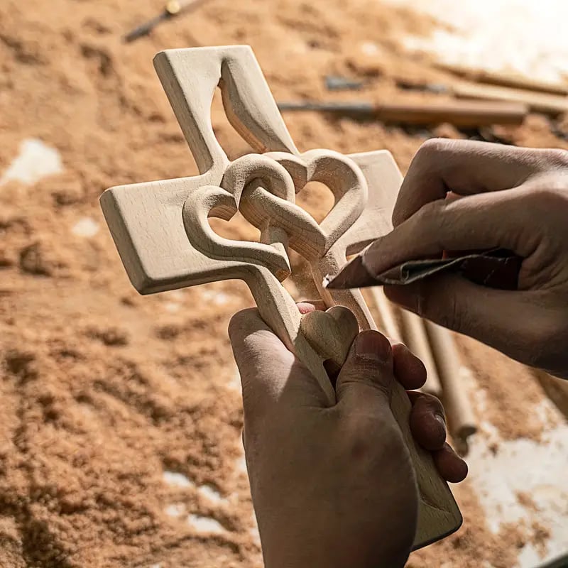Összefonódó szívek fa kereszt♥ - Családi áldások 🕊️