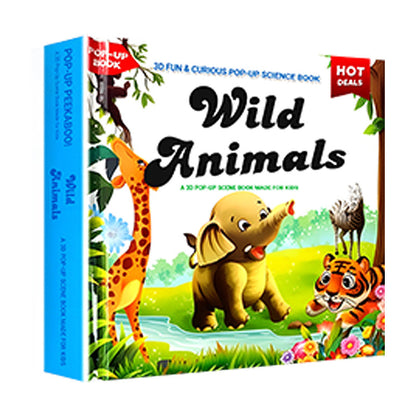 ✨【Kids' 3D Pop-Up Animal Book - Interaktív korai tanulás nélkülözhetetlen】✨