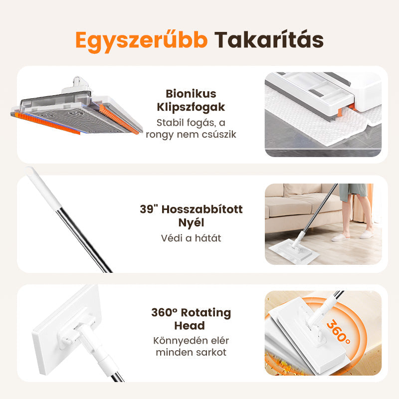 🧹Eldobható porfelmosó 4 újrahasználható kendővel