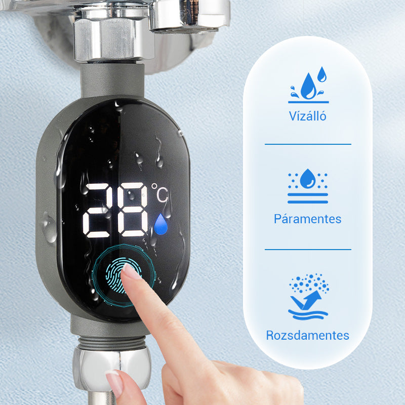 🌡️ Valós idejű hőmérséklet-kijelzés, személyre szabott, spa-szintű fürdőszobai élményt teremtve🚿