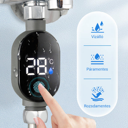 🌡️ Valós idejű hőmérséklet-kijelzés, személyre szabott, spa-szintű fürdőszobai élményt teremtve🚿