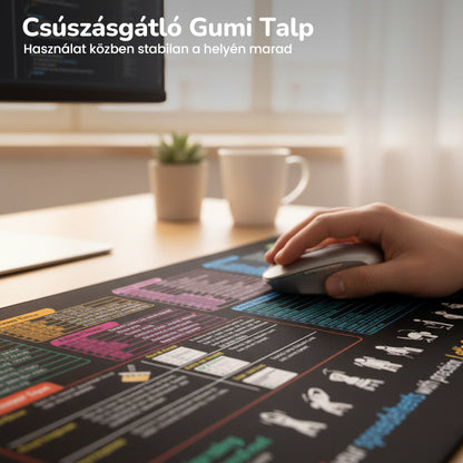 🔥 Csúszásgátló gyorsbillentyűs egérpad 🧠💻——A gyakran használt parancsok kéznél vannak, így kétszer olyan hatékony leszel!
