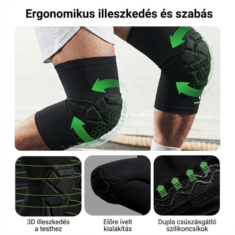 💪✨ Nagy teljesítményű térdvédő szett – csúszásgátló, lélegző, ízületi támogatás sportolóknak 🏀🏃‍♂️
