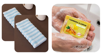 🧼💦 1+1 INGYEN! Antibakteriális hámlasztó fürdőlepedő – Puha, tiszta, egészséges bőr. Ne hagyd ki! 🚿