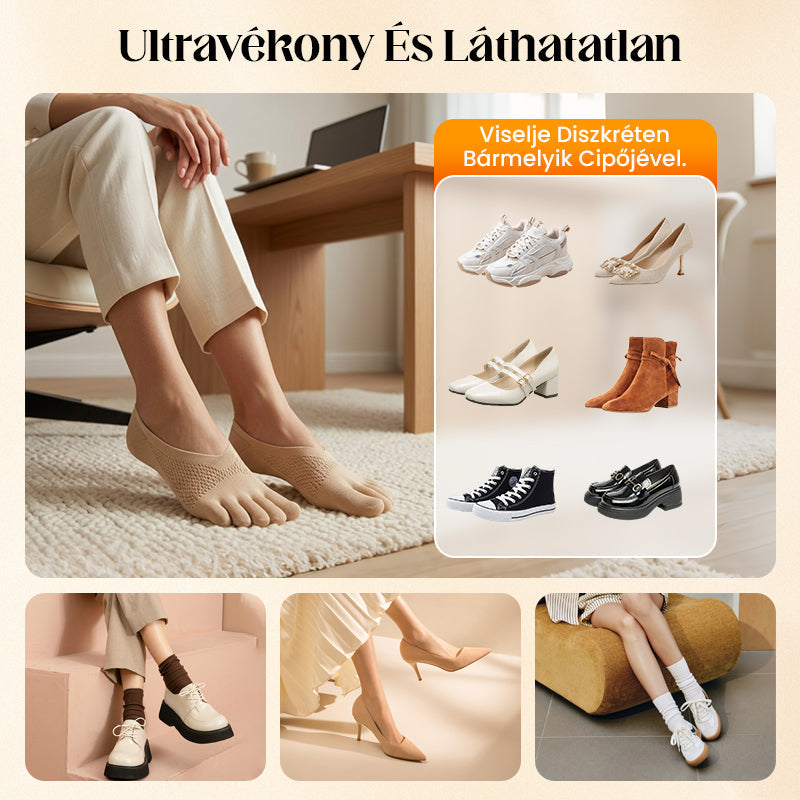 🔥 Forró akció! Uniszex láthatatlan korrekciós ötujjú zokni – Egészséges lábfej, kényelmes lépések! 🧦✨