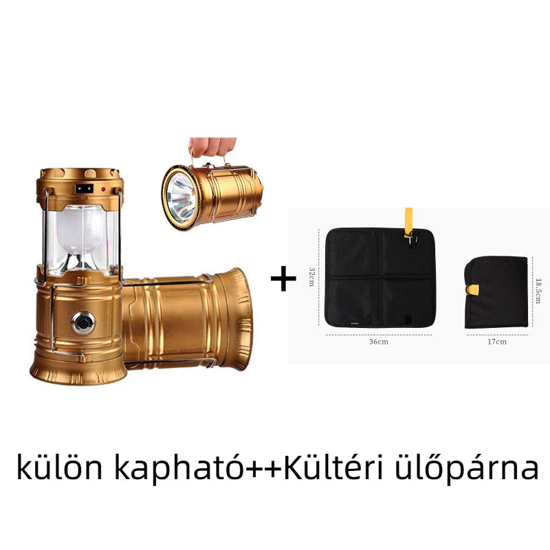 ⛺️Napenergiával működő, behúzható kempinglámpa