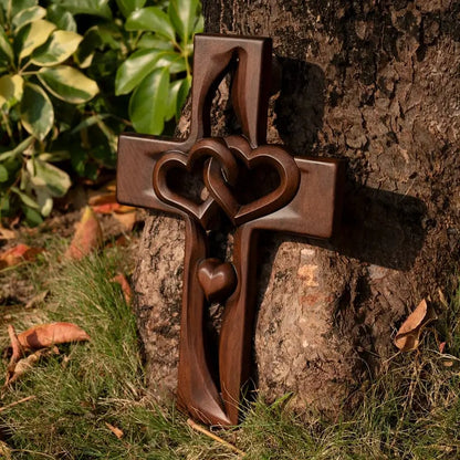 Összefonódó szívek fa kereszt♥ - Családi áldások 🕊️