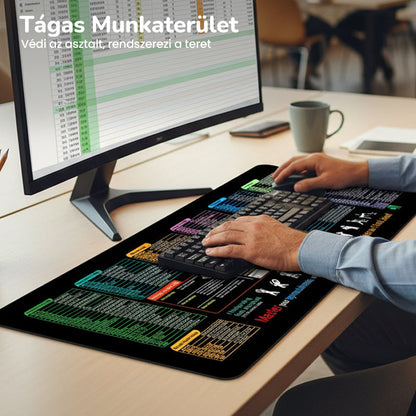 🔥 Csúszásgátló gyorsbillentyűs egérpad 🧠💻——A gyakran használt parancsok kéznél vannak, így kétszer olyan hatékony leszel!