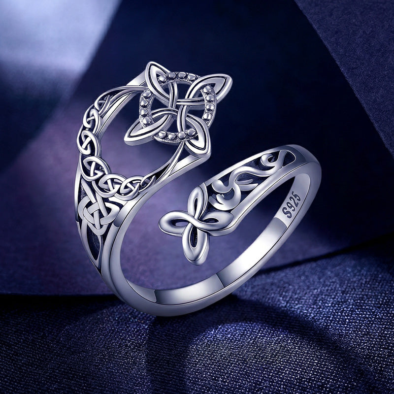 Kelta boszorkánycsomó állítható gyűrű – Végtelenség, erő és stílus az ujjadon ✨💍