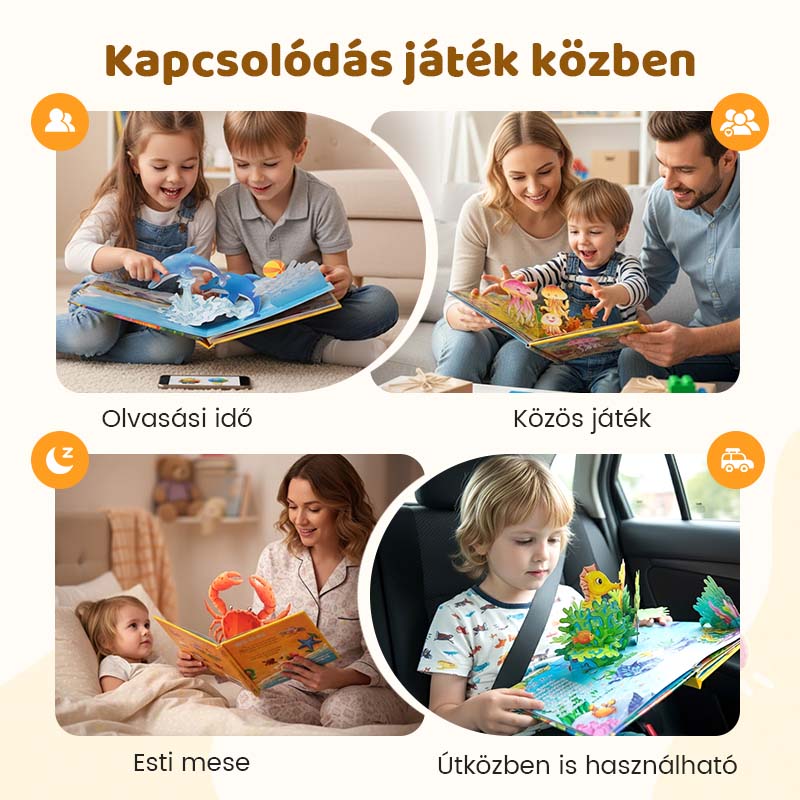 👶 3D állat témájú gyermekmesekönyv | Hangos mesélés 🦕💕——Mozgó képek, mesélő könyv!