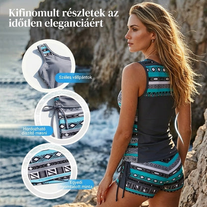 👙 S-3XL Tankini fürdőruha – Mintás, kétrészes, kényelmes. A te nyári partnered! 🏖️✨