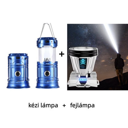 ⛺️Napenergiával működő, behúzható kempinglámpa
