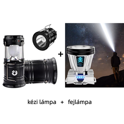 ⛺️Napenergiával működő, behúzható kempinglámpa