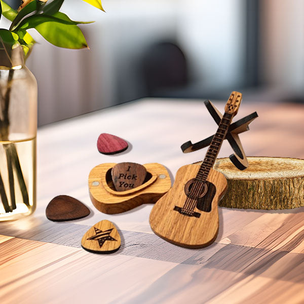 🔥 50% KEDVEZMÉNY! Fa gitárpengető doboz – Minden gitáros álma! 🎸🎁
