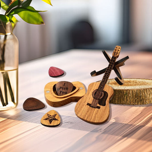 🔥 50% KEDVEZMÉNY! Fa gitárpengető doboz – Minden gitáros álma! 🎸🎁