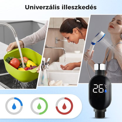 🌡️ Valós idejű hőmérséklet-kijelzés, személyre szabott, spa-szintű fürdőszobai élményt teremtve🚿