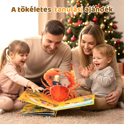 ✨【Kids' 3D Pop-Up Animal Book - Interaktív korai tanulás nélkülözhetetlen】✨