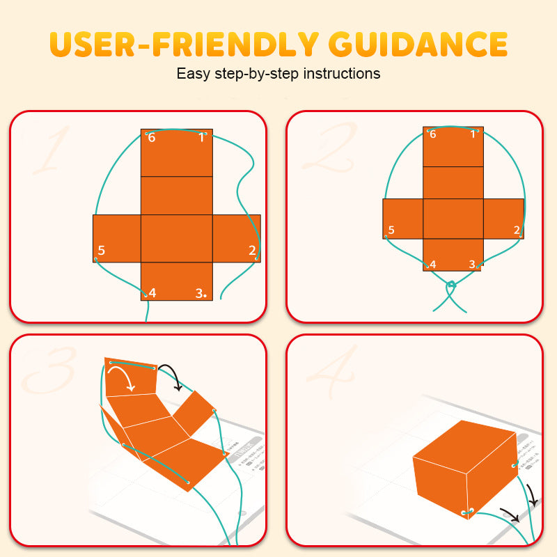 👶✨Húzószálas 3D geometriai tanulási könyv