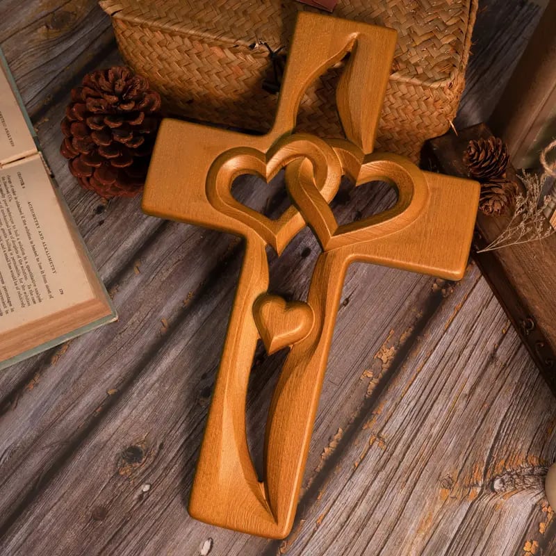 Összefonódó szívek fa kereszt♥ - Családi áldások 🕊️
