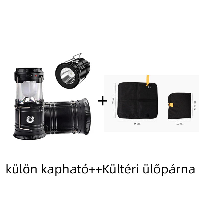 ⛺️Napenergiával működő, behúzható kempinglámpa
