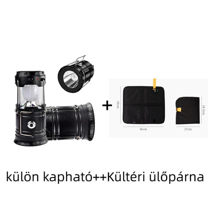 ⛺️Napenergiával működő, behúzható kempinglámpa