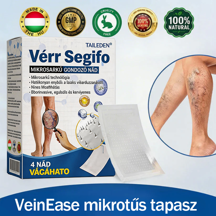 🏆🇭🇺 VeinEase Mikrotűs Tapasz – Azonnali megkönnyebbülés, hosszú távú eredmények a visszerek ellen! ⚡✅