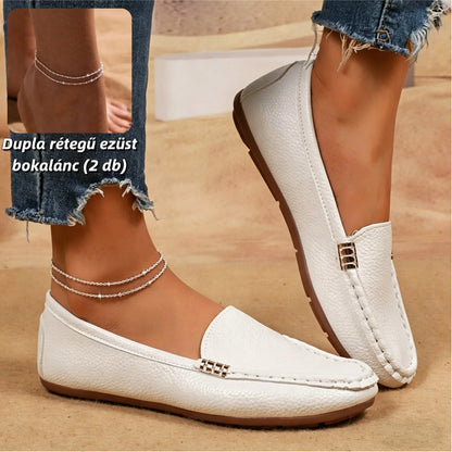 🥿 Női PU-bőr lapos talpú loafer – Kényelmes elegancia minden lépésben!