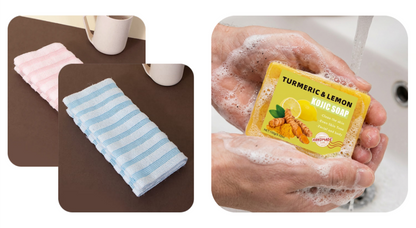 🧼💦 1+1 INGYEN! Antibakteriális hámlasztó fürdőlepedő – Puha, tiszta, egészséges bőr. Ne hagyd ki! 🚿