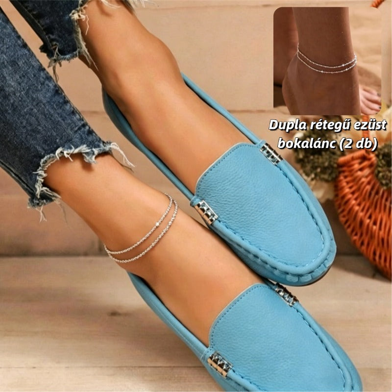 🥿 Női PU-bőr lapos talpú loafer – Kényelmes elegancia minden lépésben!