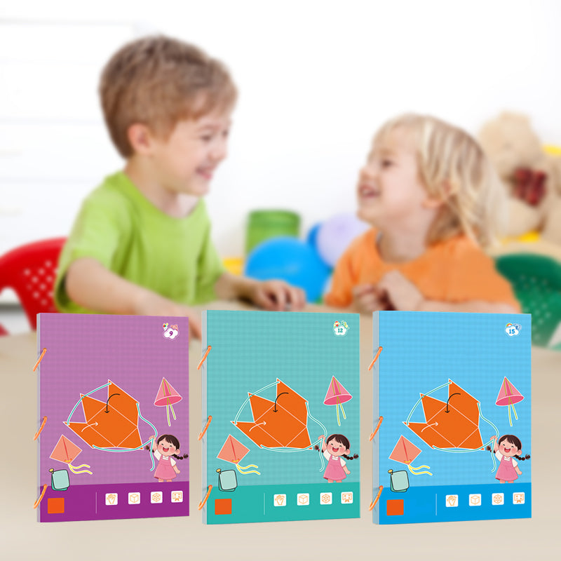 👶✨Húzószálas 3D geometriai tanulási könyv
